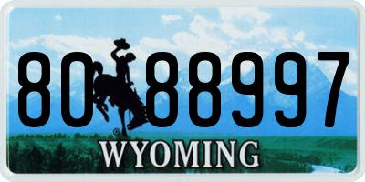 WY license plate 8088997
