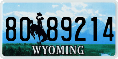 WY license plate 8089214