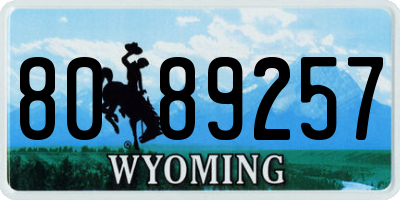 WY license plate 8089257