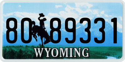 WY license plate 8089331
