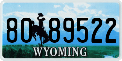 WY license plate 8089522
