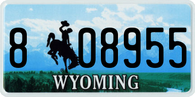 WY license plate 808955