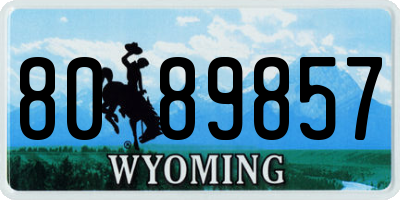WY license plate 8089857
