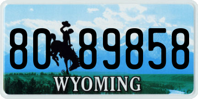 WY license plate 8089858