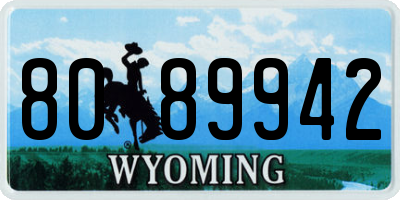 WY license plate 8089942