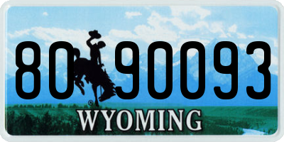 WY license plate 8090093