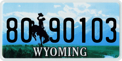 WY license plate 8090103