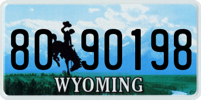 WY license plate 8090198