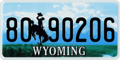 WY license plate 8090206