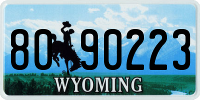 WY license plate 8090223