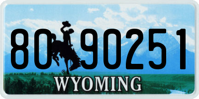 WY license plate 8090251