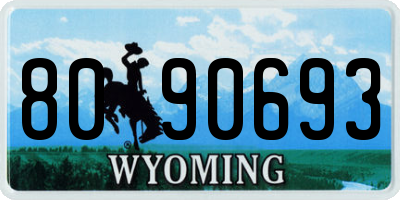 WY license plate 8090693