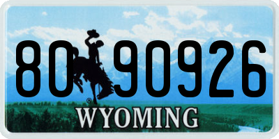 WY license plate 8090926