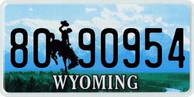 WY license plate 8090954