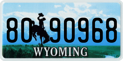 WY license plate 8090968