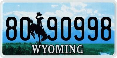 WY license plate 8090998