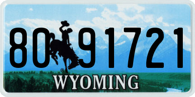 WY license plate 8091721