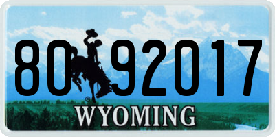 WY license plate 8092017