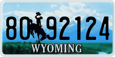 WY license plate 8092124