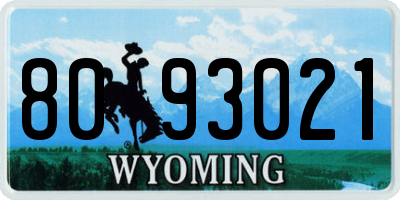 WY license plate 8093021