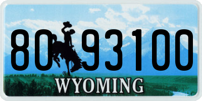 WY license plate 8093100
