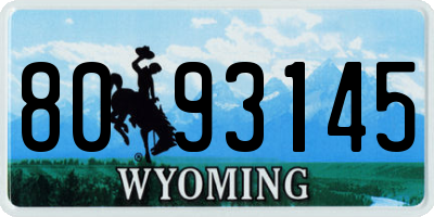 WY license plate 8093145
