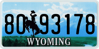 WY license plate 8093178