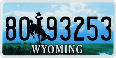 WY license plate 8093253