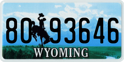 WY license plate 8093646