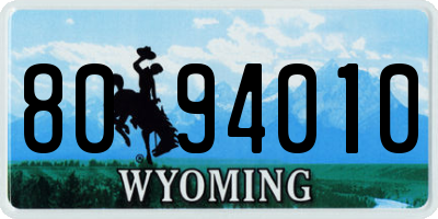 WY license plate 8094010