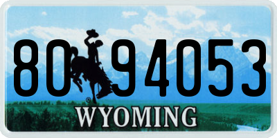 WY license plate 8094053