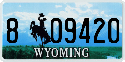 WY license plate 809420