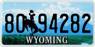 WY license plate 8094282
