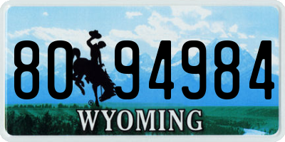WY license plate 8094984