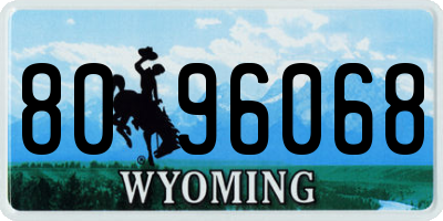 WY license plate 8096068