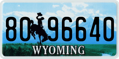 WY license plate 8096640