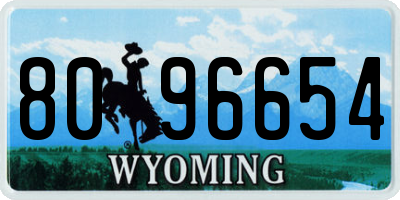 WY license plate 8096654
