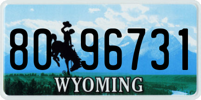 WY license plate 8096731