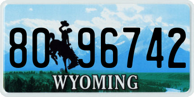 WY license plate 8096742