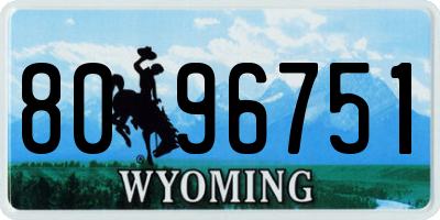 WY license plate 8096751