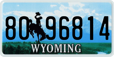 WY license plate 8096814