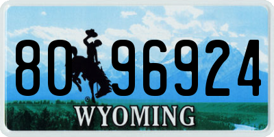 WY license plate 8096924