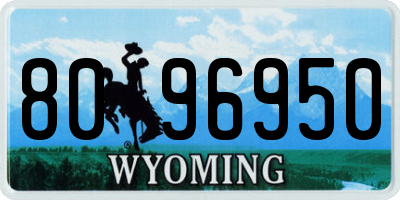 WY license plate 8096950