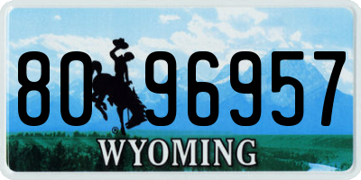 WY license plate 8096957