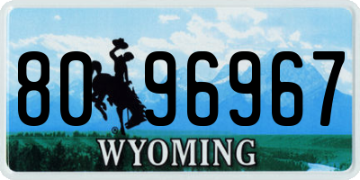WY license plate 8096967