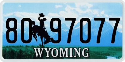 WY license plate 8097077