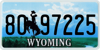 WY license plate 8097225
