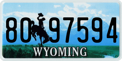 WY license plate 8097594