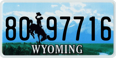 WY license plate 8097716