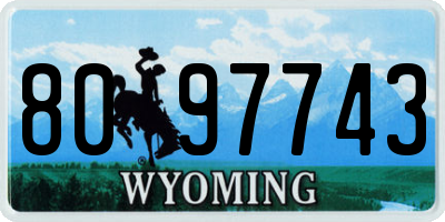 WY license plate 8097743